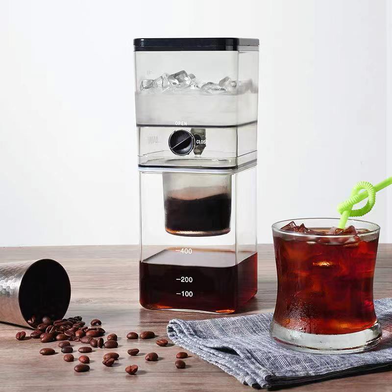 Customize Borosilicate Glass Cold Brew Ice Coffee Maker Outer Adjustable Dripping Rate Ice Dripper Coffee Pot