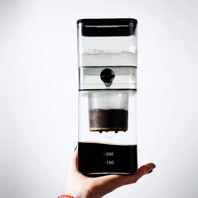 Customize Borosilicate Glass Cold Brew Ice Coffee Maker Outer Adjustable Dripping Rate Ice Dripper Coffee Pot