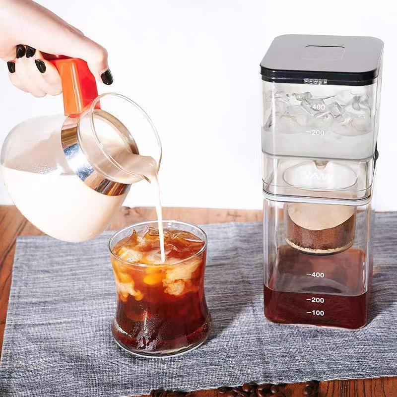 Customize Borosilicate Glass Cold Brew Ice Coffee Maker Outer Adjustable Dripping Rate Ice Dripper Coffee Pot