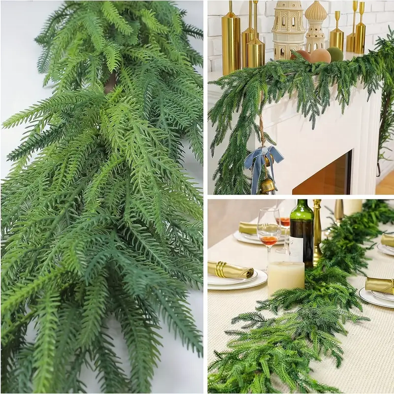 Best Christmas nature look artificial pine real touch Norfolk cedar garland tree vines by garden factory