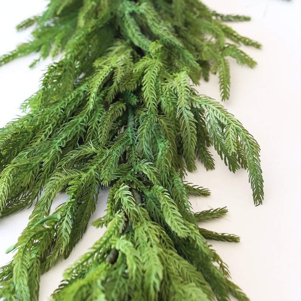 6FT Artificial pine decorative accessories fragrance free real touch norfolk christmas cedar garland by garden factory