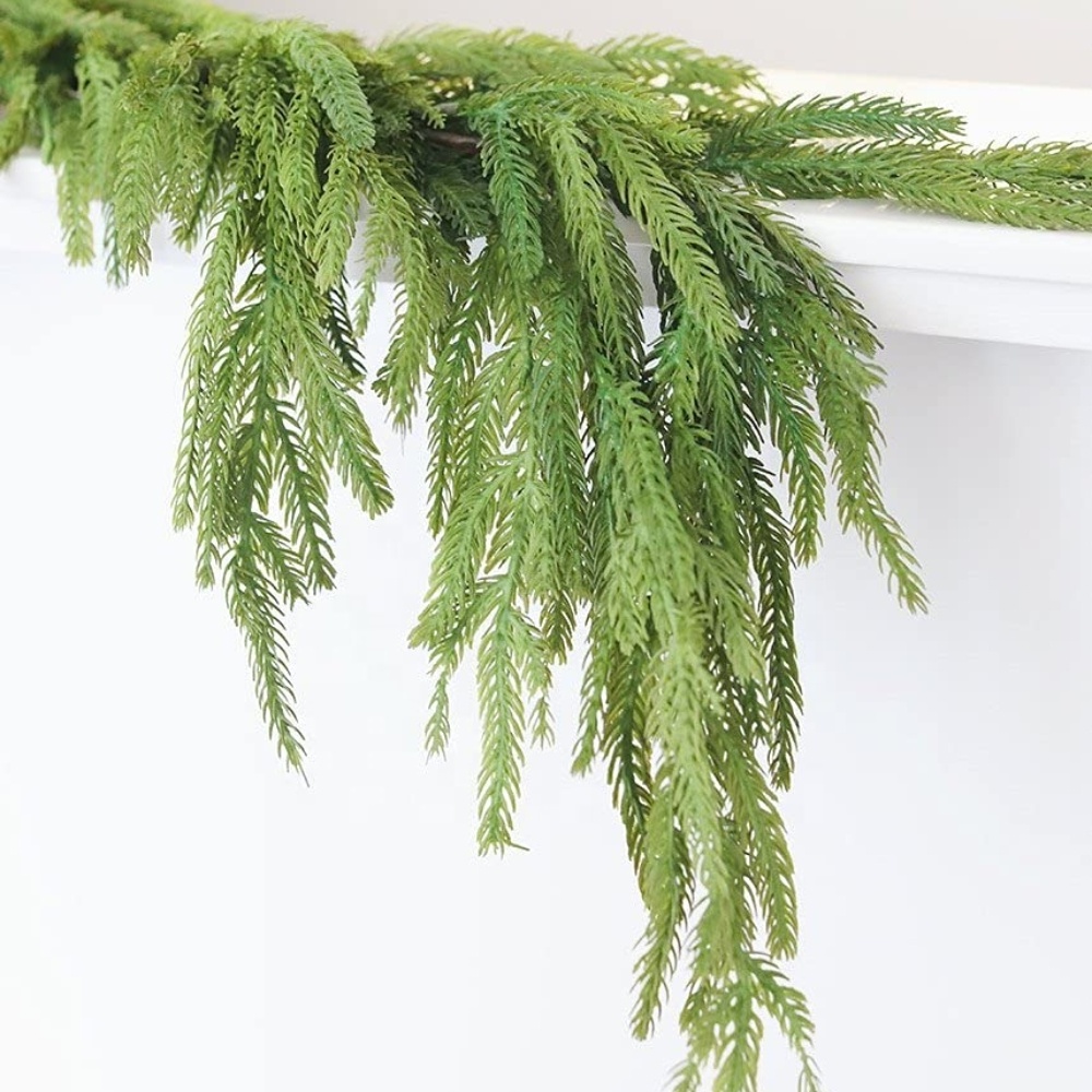 Best Christmas nature look artificial pine real touch Norfolk cedar garland tree vines by garden factory