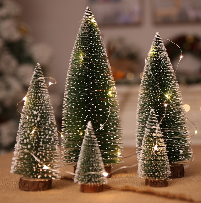 Christmas Decorations Christmas Tree ornaments Mini white Christmas pine needles Table bar mall decorations