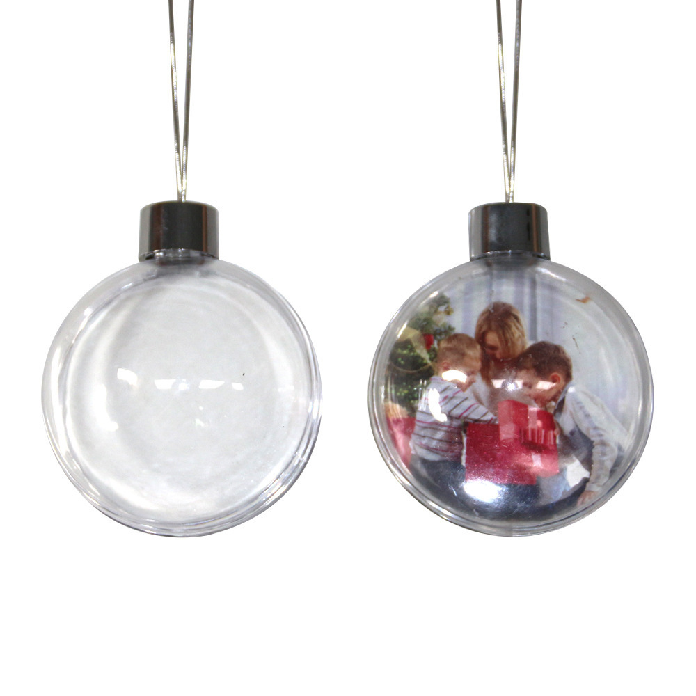 Christmas Tree Sublimation Blank Christmas Ornament Transparent Plastic Flat Pendant Sublimation Christmas Ornaments