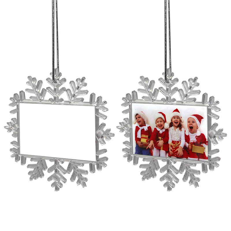 Christmas Tree Sublimation Blank Christmas Ornament Transparent Plastic Flat Pendant Sublimation Christmas Ornaments