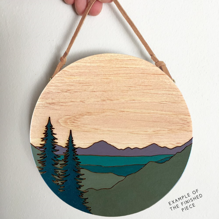 Mountain View Paint Wood Wall Art Diy Kit By Number Kit For Adults