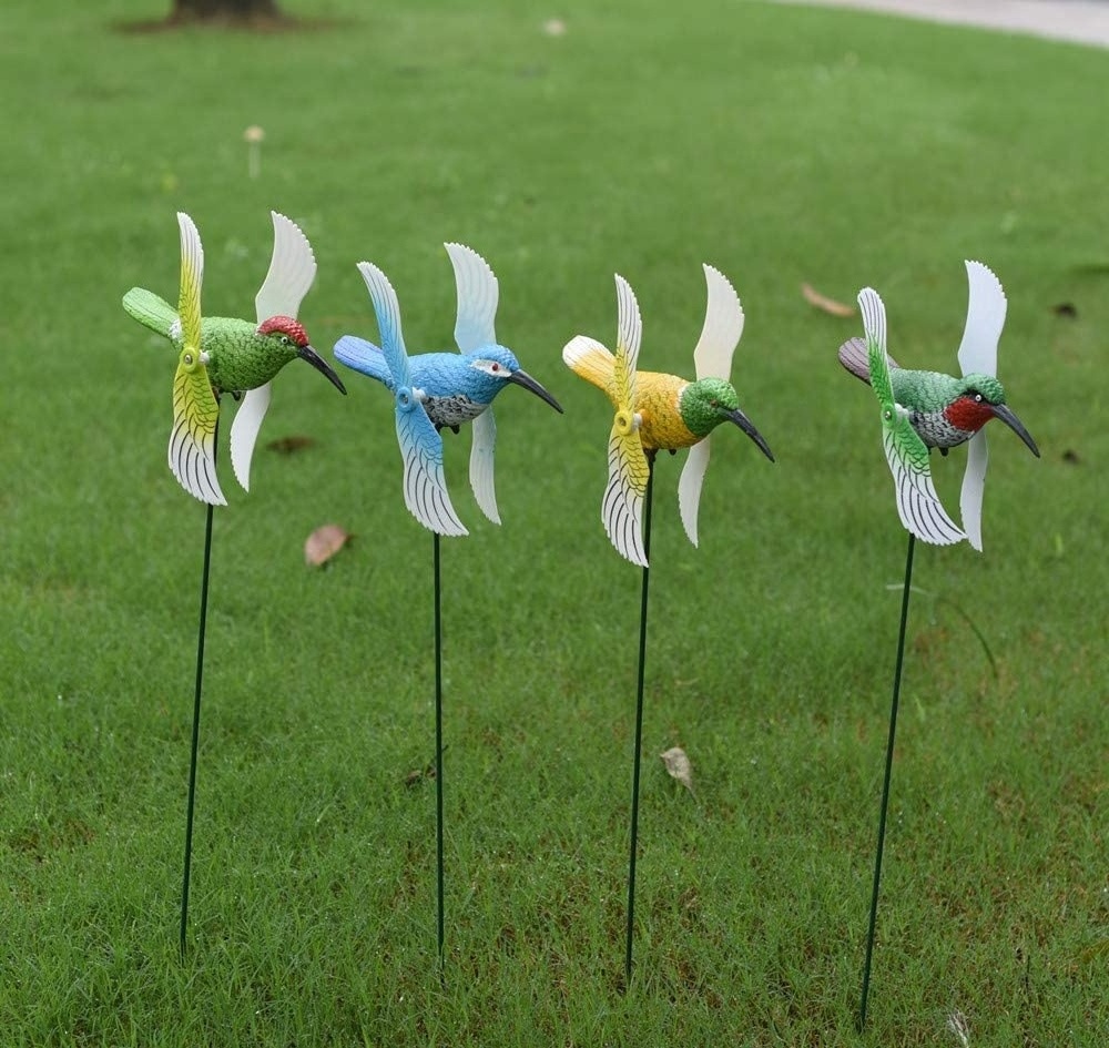 Outdoor supplies kid's toy garden ornament plastic wind spinner bird windmill stick