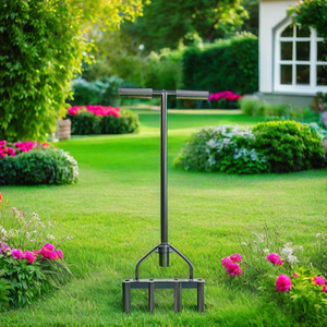 37 Inch Steel Lawn Spike Aerator DIY and Industrial Grade Metal Construction Essential Tool for Lawn and Sod Care