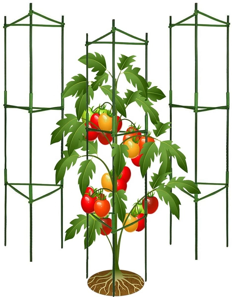 Tomato Trellis Sticks Assembled Garden  Plant Support Cages Plastic Tomato Cage For Garden