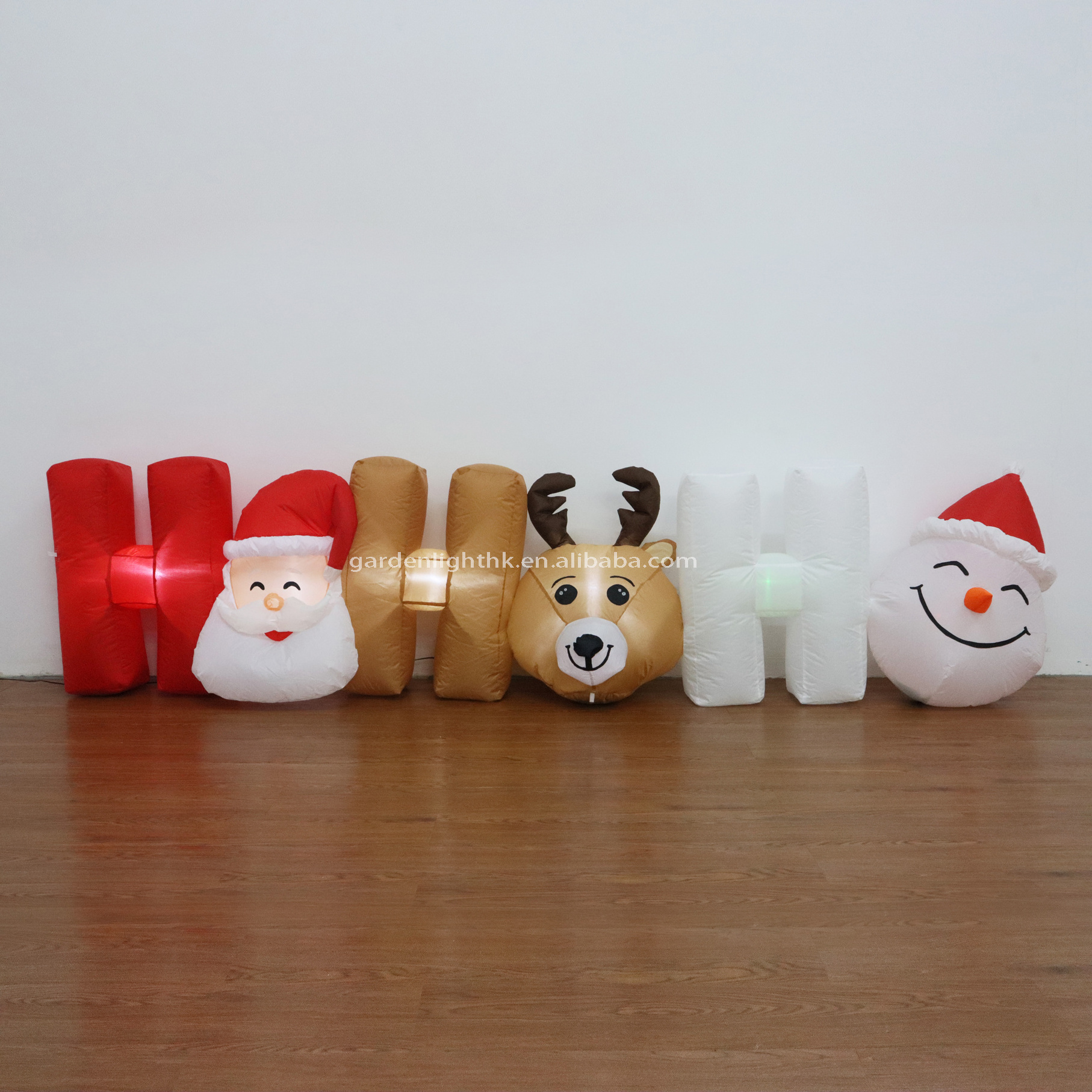 Christmas outdoor  8FT  Inflatable HOHOHO   - Santa/Deer/Snowman heads are in 3D with white lights