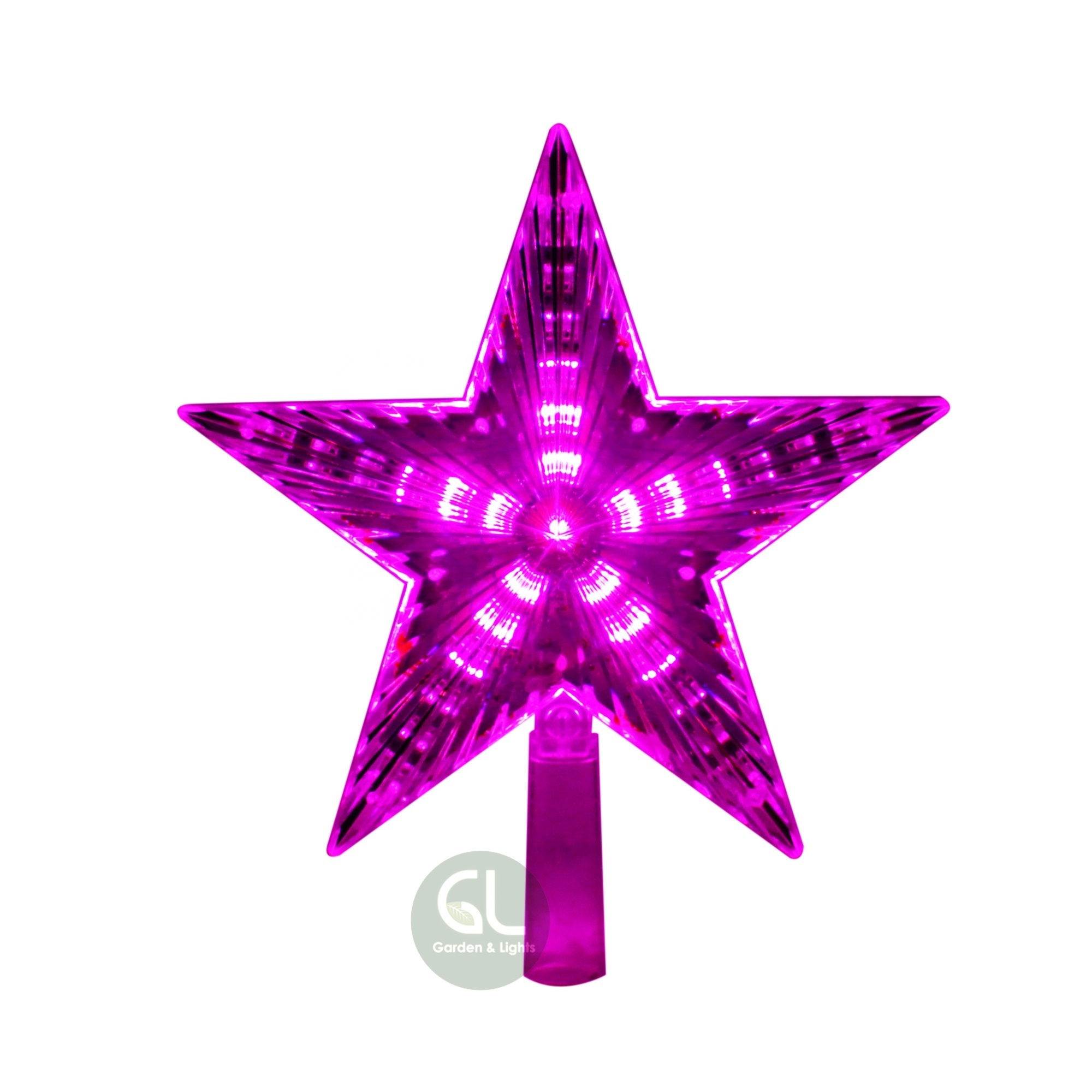 Hot Selling christmas tree topper, christmas tree decoration star, plastic star with led light for christmas tree decoration