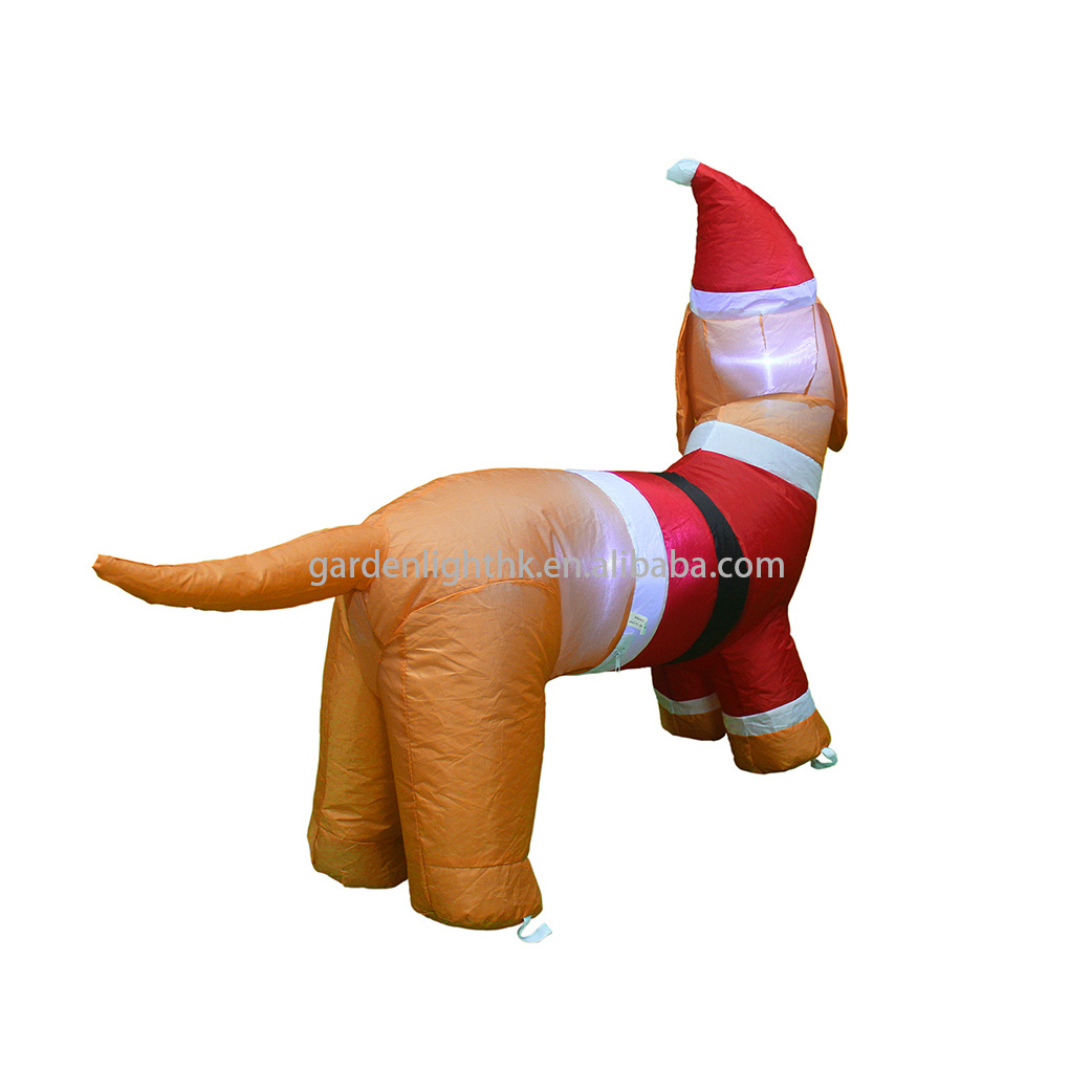 Indoor and Outdoor Christmas Decoration Inflatable Custom 4FT Length Sausage Dog For Holiday Yard Decoration