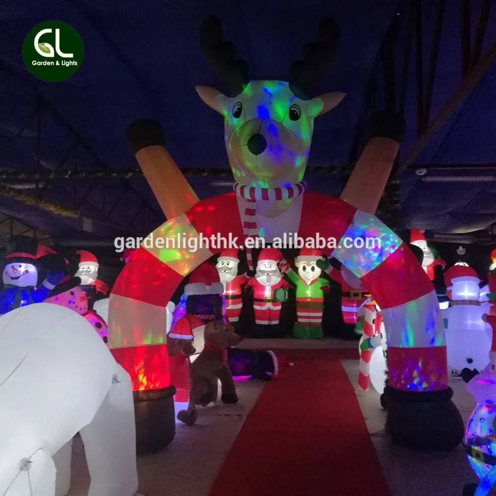 Christmas outside inflatable 7FT Santa Sleigyh with Reindeer, large outdoor santa sleigh for Yard Lawn Garden Holiday Party