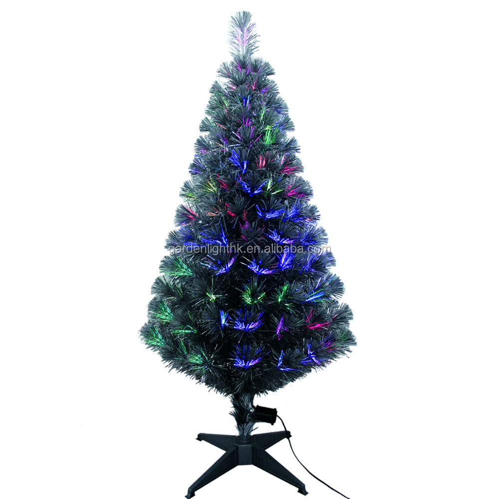 Manufacturer 4ft Silver Tinsel Mixed Fiber Optic Tree