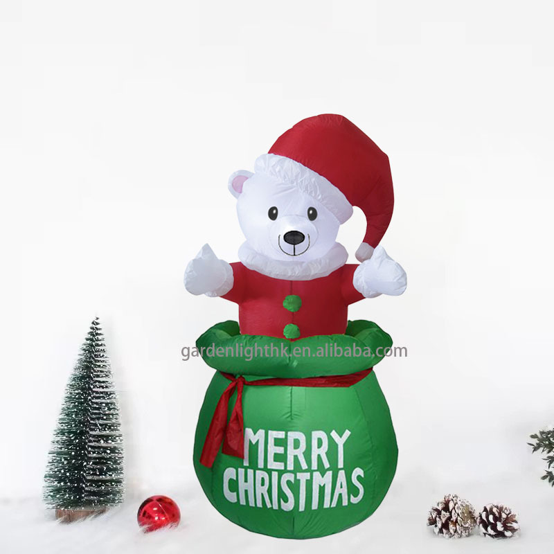 Hot Sell Christmas Outdoor Decoration Inflatable 5FT Pop-up Polar Bear For Yard Lawn Garden Holiday Party Decoration