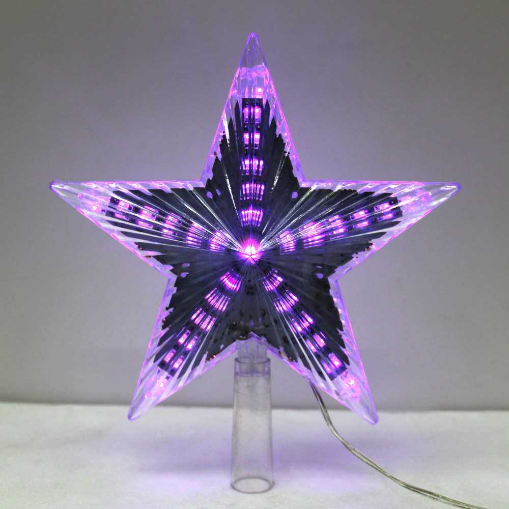 Hot Selling christmas tree topper, christmas tree decoration star, plastic star with led light for christmas tree decoration