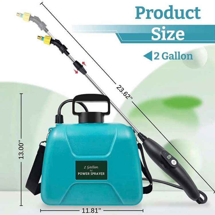 Manufacturers 8L 8 Liter 2 Gallon Portable Agricultural Garden High Pressure Knapsack Electric Pump Battery Power Water Sprayers