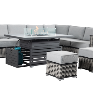 LM23-8005Y Aluminum Rattan Furniture Outdoor Furniture Set Patio Furniture Set 6pcs Sofa Set With Rising Table And Footstool