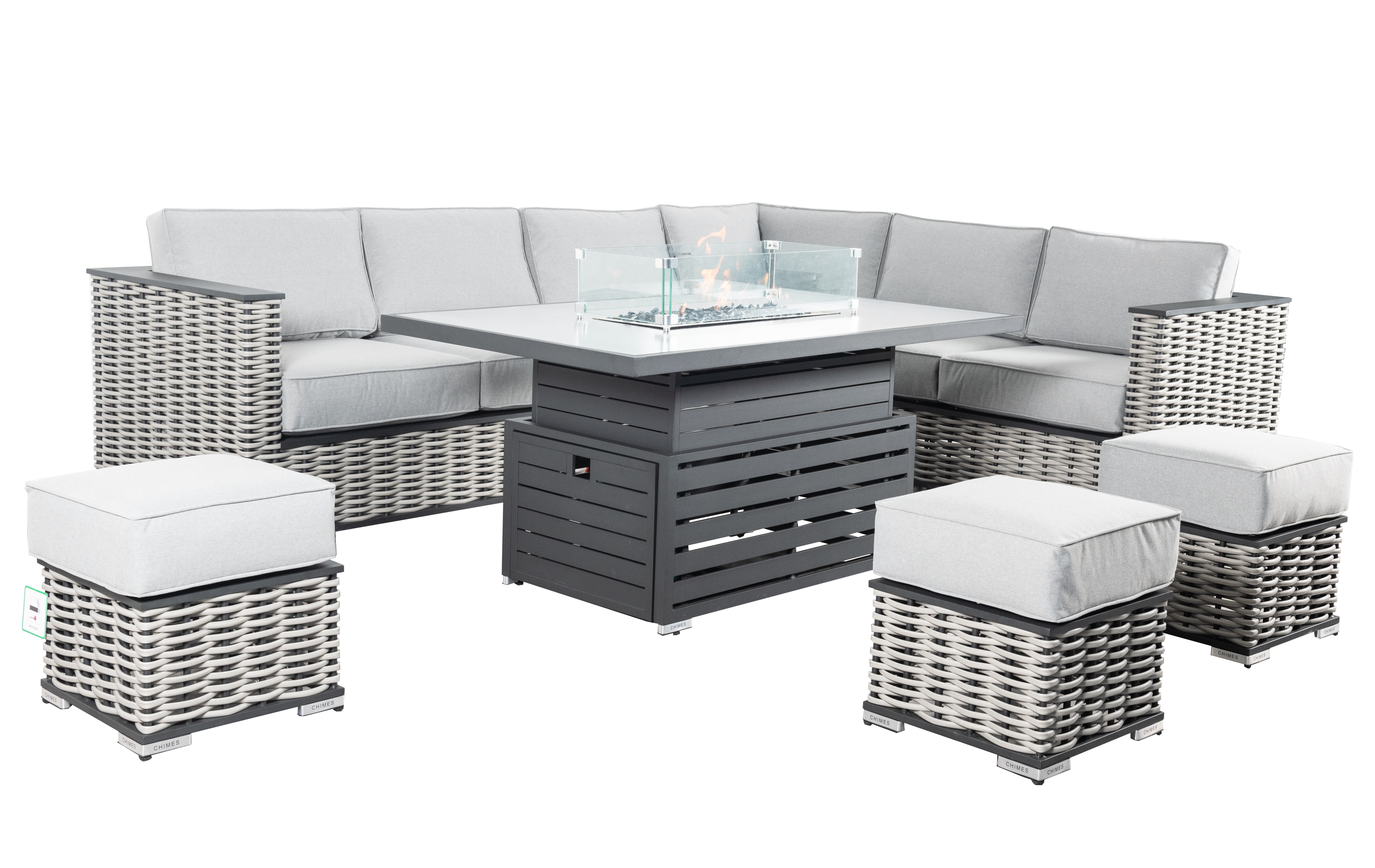 LM23-8005Y Aluminum Rattan Furniture Outdoor Furniture Set Patio Furniture Set 6pcs Sofa Set With Rising Table And Footstool