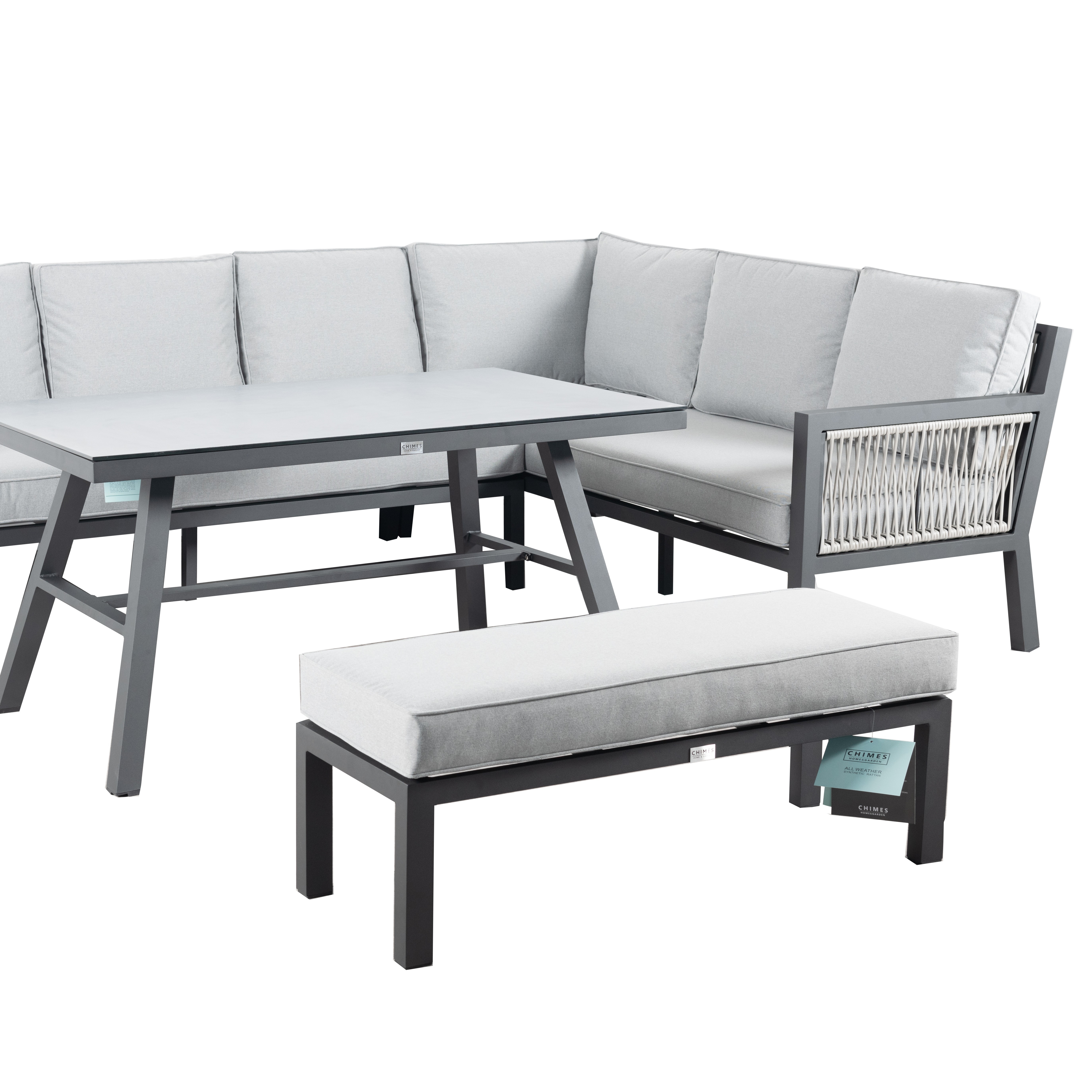 LM23-8004Y Aluminum Rattan Furniture Outdoor Furniture Set Patio Furniture Set 4pcs Sofa Set With Coffee Table And Bench