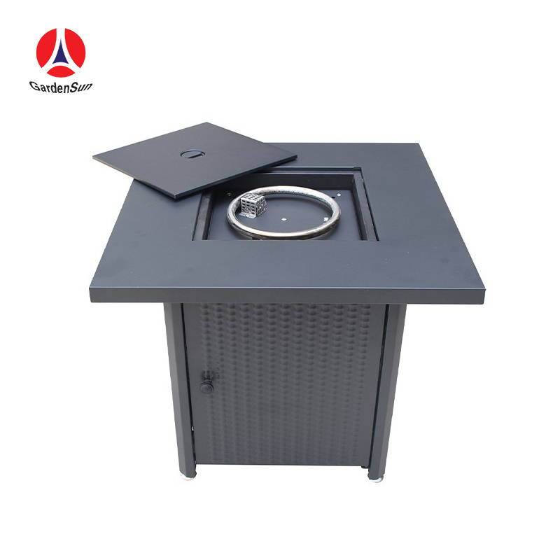 China Factory Promotion wholesale natural gas rectangle garden bbq fire pit table outdoor