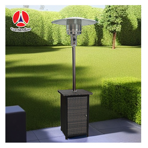 Villa Garden Steel Firepit Modern Style Outdoor Stocked Umbrella Gas Patio Heater