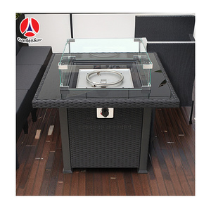 China Factory Supply garden outdoor gaspropane butane fire pit table with glass rock//