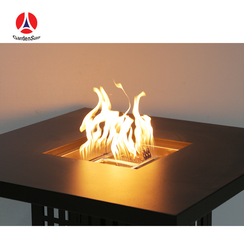 Square best propane fire pit with glass table