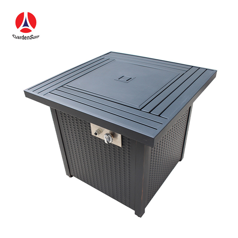 Factory price manufacturer supplier gas propane gas square fire pit table outdoor fire pit table gas fire pit