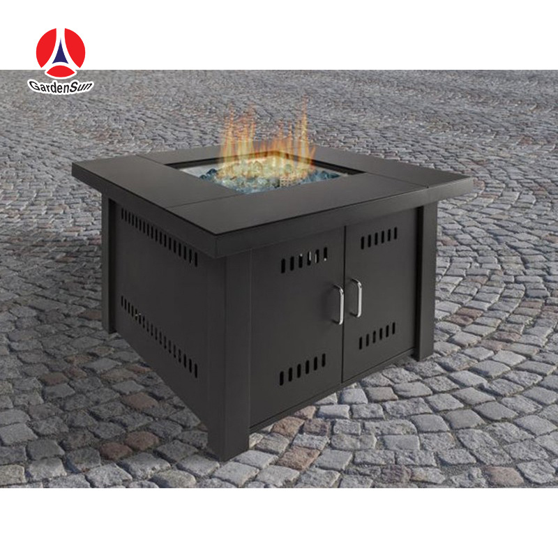 Best Selling stainless garden steel round square patio gas fire pit outdoor table kit with cover//