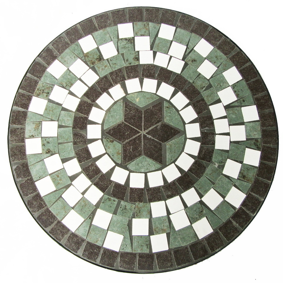 23.5 metal ceramic stone art with leg outdoor Round Mosaic Table Top