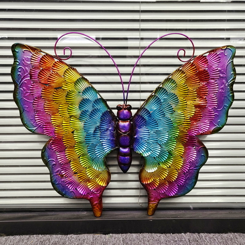 diamond beads decor wrought iron metal Outdoor Wall Art Butterfly