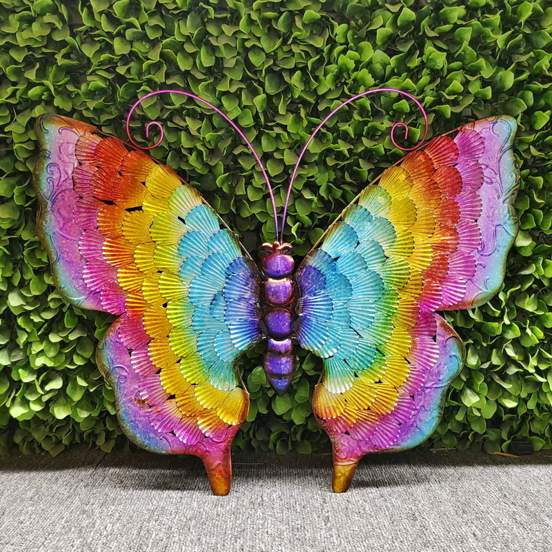 diamond beads decor wrought iron metal Outdoor Wall Art Butterfly