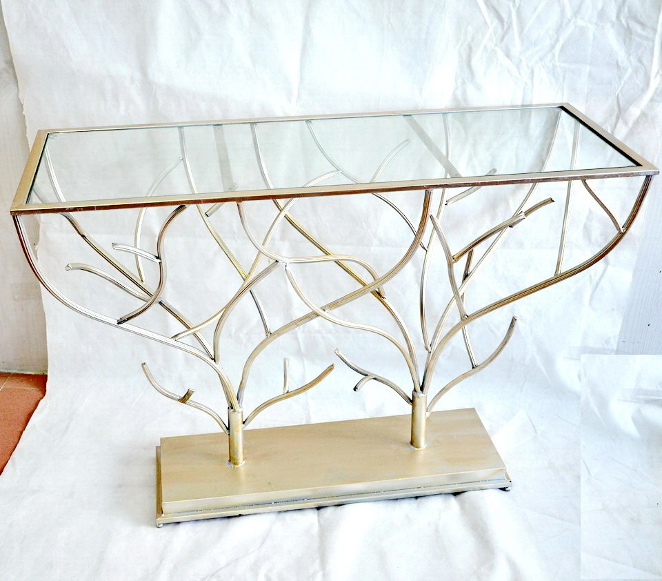 living room glass mirrored gold metal Coffee Table