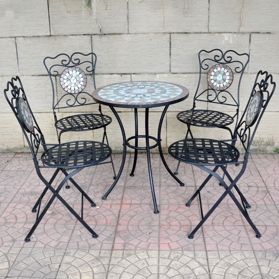 garden bistro ceramic tile art outdoor Round Mosaic Table