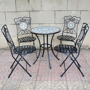 garden bistro ceramic tile art outdoor Round Mosaic Table