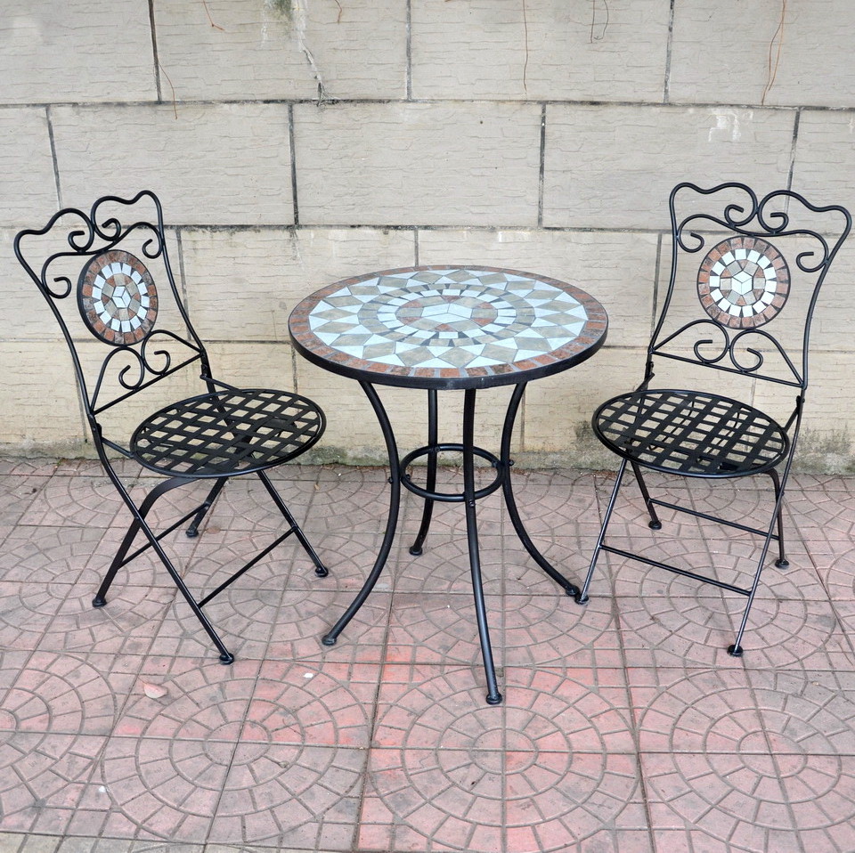 garden bistro ceramic tile art outdoor Round Mosaic Table