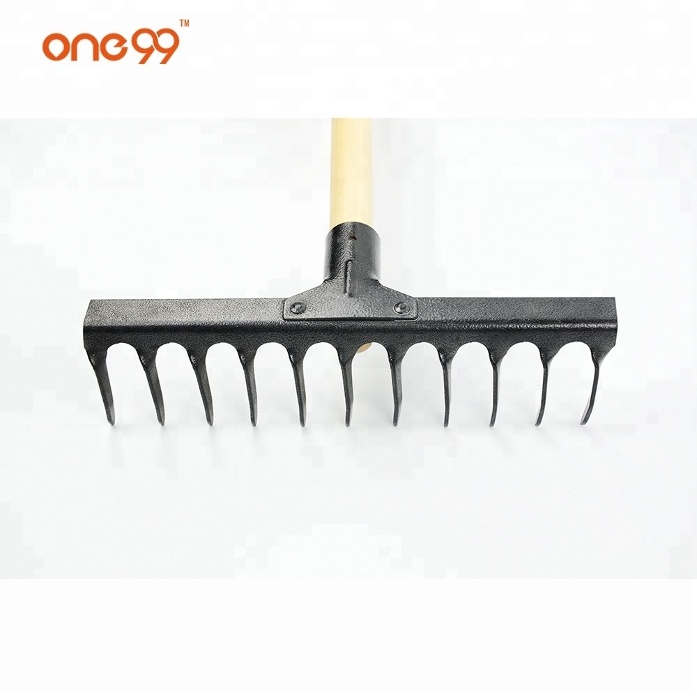 one99 Tools Level Head Rake With 11 Tines For Garden Works