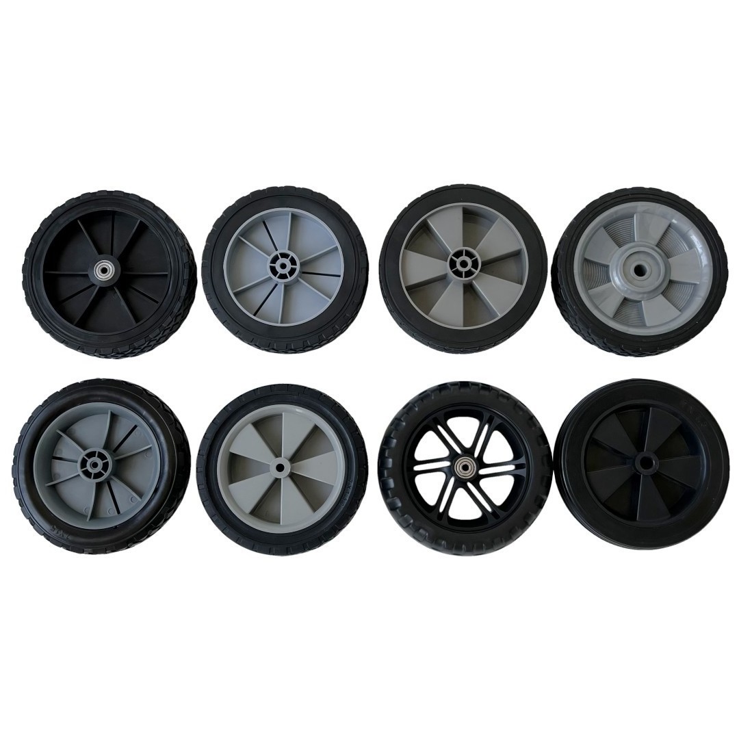 6 7 8 9 10 inch Plastic PVC Tire Wheels for Lawn Mower Pull  Utility Folding Cart Wagon Spreader golf cart wheels and tires