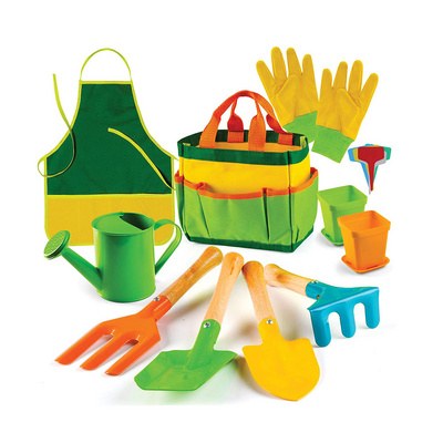 Custom Gardening Tool Set Bag Designed for Kids Include Tote Bag Spade Watering Rake Fork Trowel