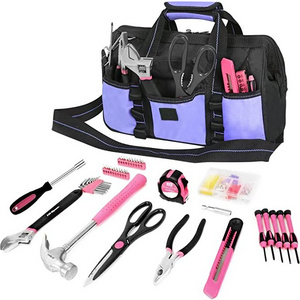 Custom Ladies Home Repair Hand Pink Tool Kit with Purple Tool Bag