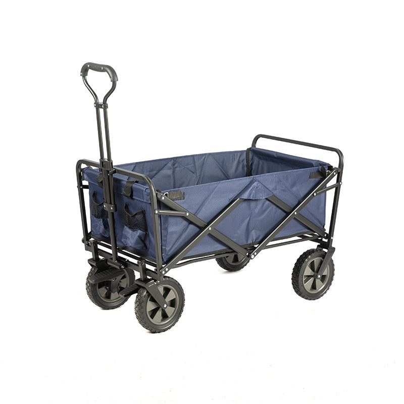 Heavy Duty Folding Wagon With 4 Large Wheelsoutdoor Picnic Cart Foldable Garden Trolley Cart 360 Degree Swivel Wheels