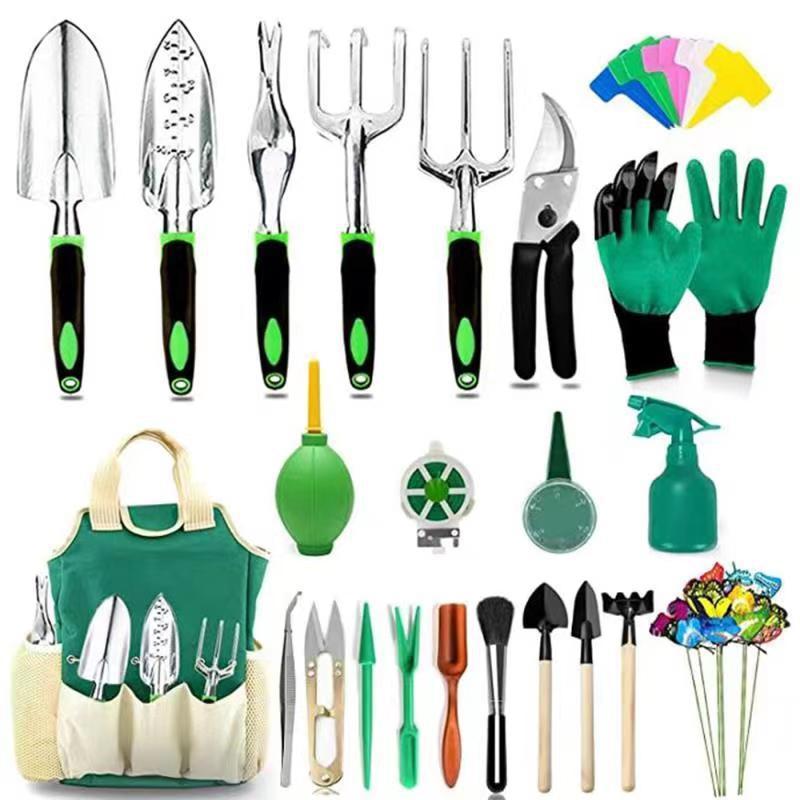 Garden Tools Set Gardening Tool for Woman Man 42 Pcs Gifts Heavy Duty Handle Gardening Planting Tool Set with Storage Tote Bag