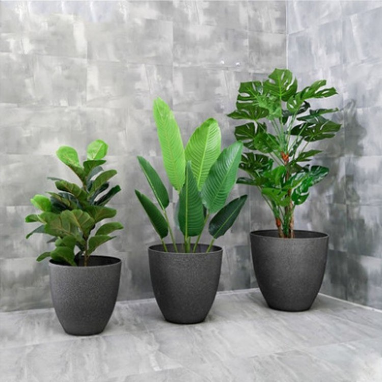 High Quality Resin Flower Pot Planting Outdoor Indoor Decoration Room Planting Plants Round High Cylinder Large Flower Pot