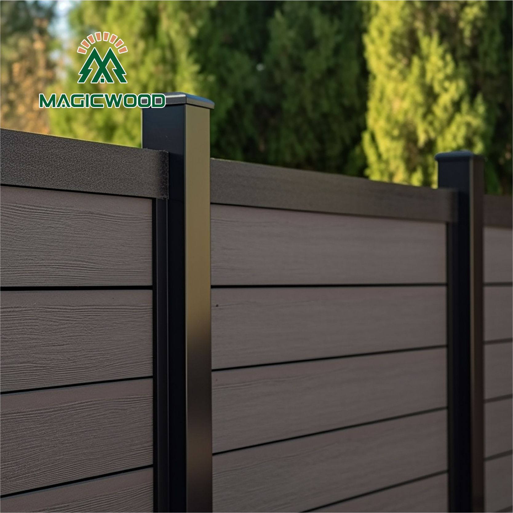 new product crack-resistant anti slip surface yard and garden fence wpc Security Fence With Peach Post