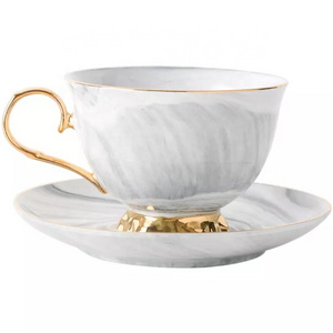 Luxury Nordic Marble Exquisite Phnom Penh Espresso Coffee Cup Set Ceramic Tea Cups and Saucers