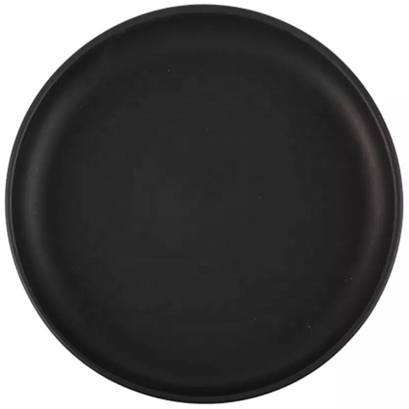 Asian japanese used round shape flat custom matt bulk restaurant black ceramic plate for sushi