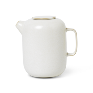 New design white plain pour preserved kitchen ceramic coffee tea pot with lid for coffee shop