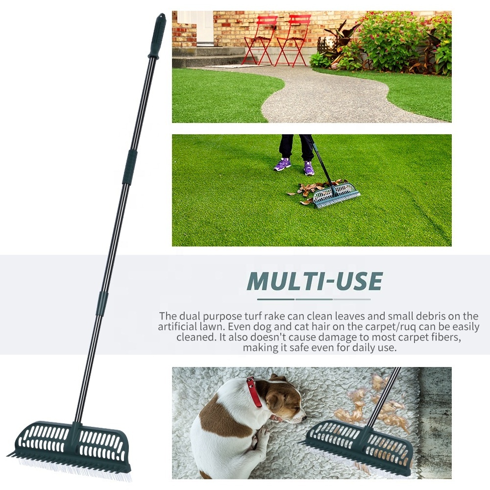 Winslow & Ross Lightweight Multifunctional Carpet Turf Rake Telescopic Artificial Turf Cleaning Brush