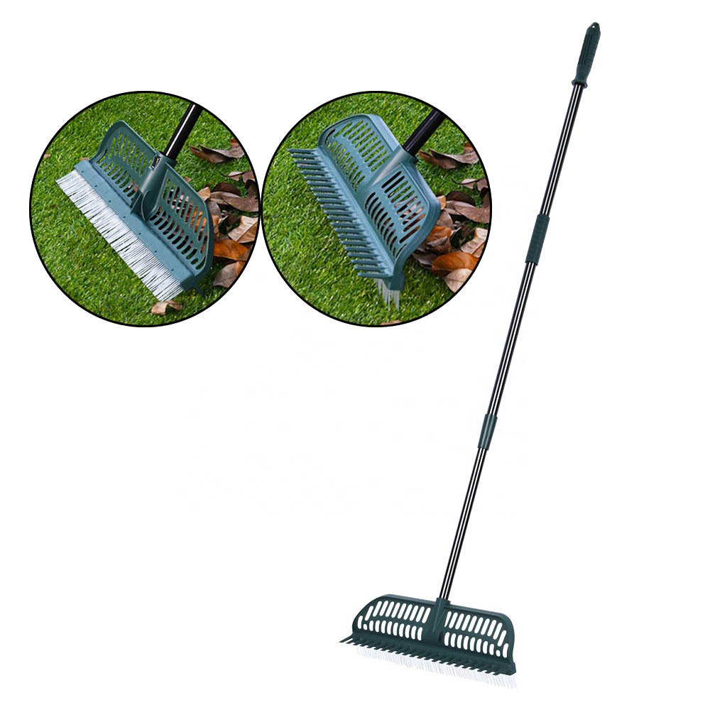 Winslow & Ross 2 in 1 garden tools lawn rake and brush artificial turf carpet brush plastic grass rake